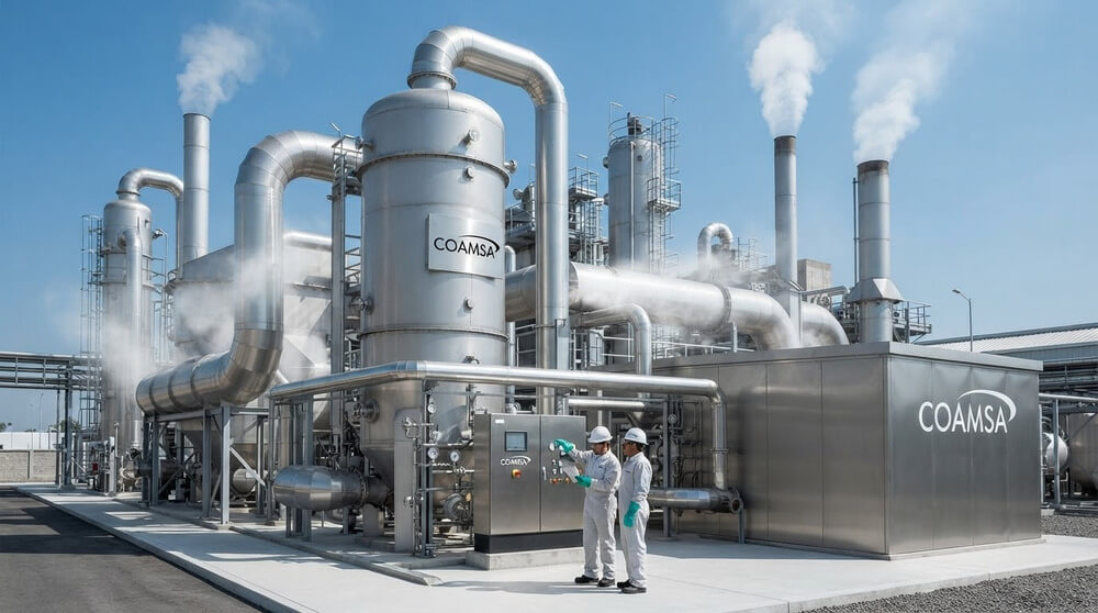 Filtración de gases corrosivos en plantas químicas